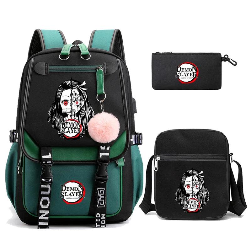 Demon Slayer Nezuko 3-Piece Set Backpacks (7 Styles / 5 Colors) - AnimeGo Store