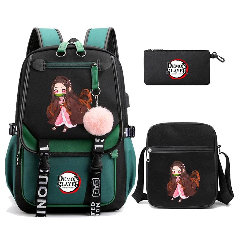 Demon Slayer Nezuko 3-Piece Set Backpacks (7 Styles / 5 Colors) - AnimeGo Store