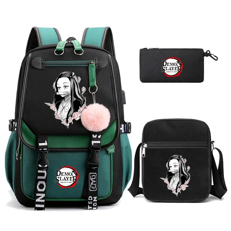 Demon Slayer Nezuko 3-Piece Set Backpacks (7 Styles / 5 Colors) - AnimeGo Store