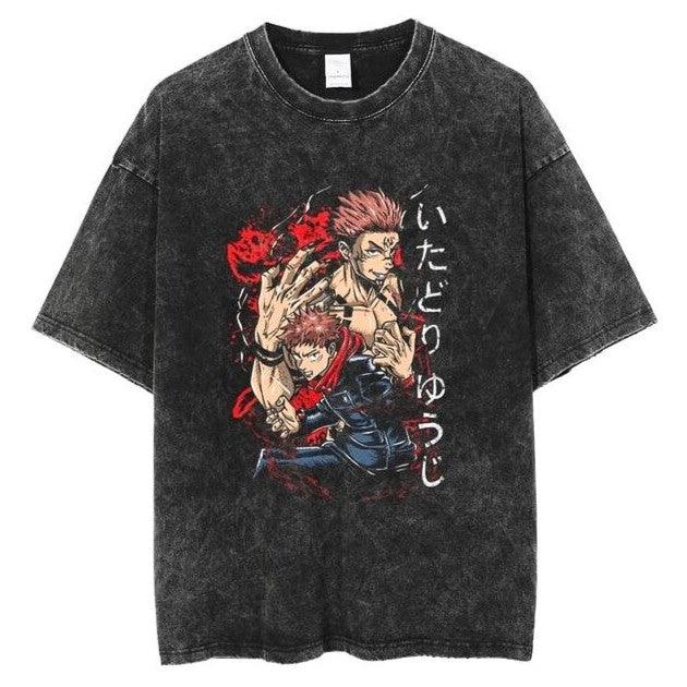 Jujutsu Kaisen Vintage Washed Cotton T-Shirts Series (15 Styles) - AnimeGo Store