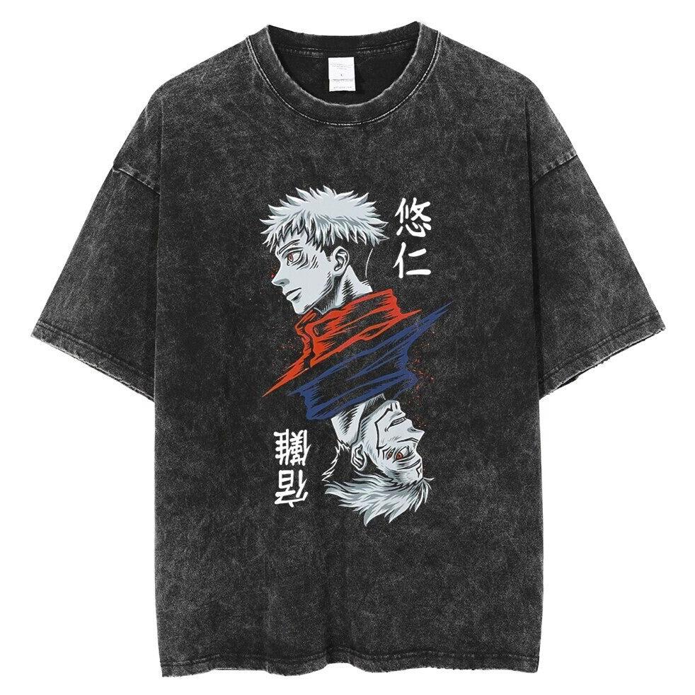 Jujutsu Kaisen Vintage Washed Cotton T-Shirts Series (15 Styles) - AnimeGo Store