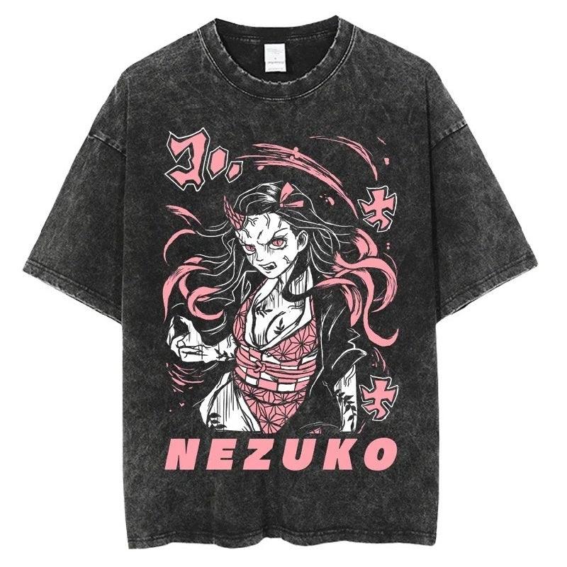 Demon Slayer Vintage Washed Cotton T-Shirts Series (16 Styles) - AnimeGo Store