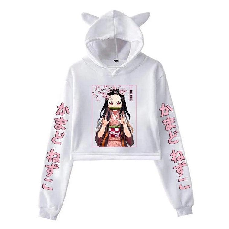 Demon Slayer Nezuko Cat Ears Hoodies (5 Colors) - AnimeGo Store