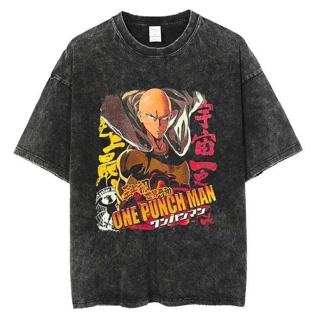 One Punch Man Vintage Washed Cotton T-Shirts Series (7 Styles) - AnimeGo Store