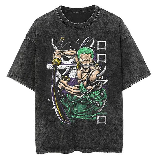 One Piece Vintage Washed Cotton T-Shirts Series (15 Styles) - AnimeGo Store