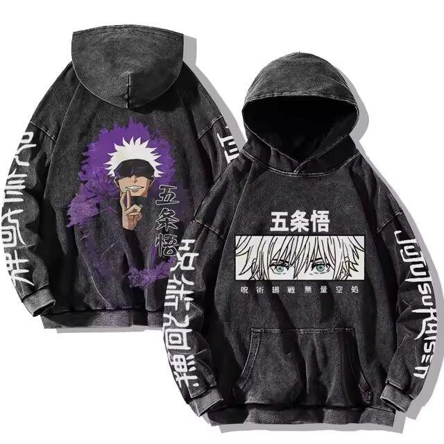 Jujutsu Kaisen Vintage Washed Cotton Hoodies Series (20 Styles) - AnimeGo Store