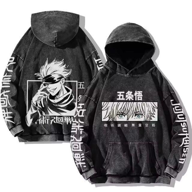 Jujutsu Kaisen Vintage Washed Cotton Hoodies Series (20 Styles) - AnimeGo Store