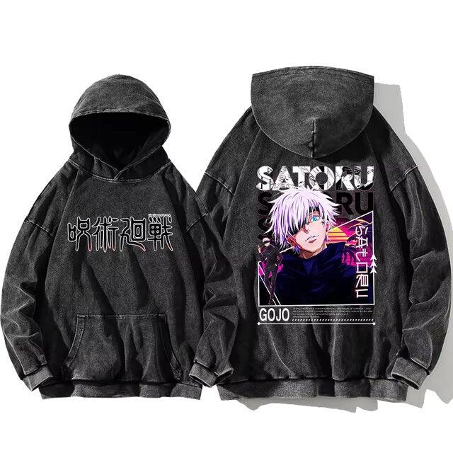 Jujutsu Kaisen Vintage Washed Cotton Hoodies Series (20 Styles) - AnimeGo Store