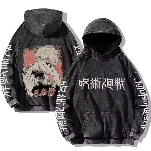 Jujutsu Kaisen Vintage Washed Cotton Hoodies Series (20 Styles) - AnimeGo Store