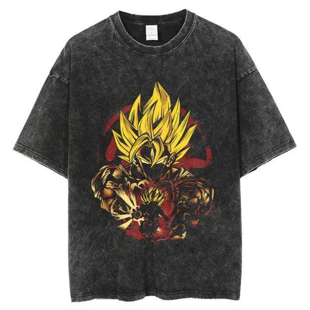 Dragon Ball Vintage Washed Cotton T-Shirts Series KI (16 Styles) - AnimeGo Store