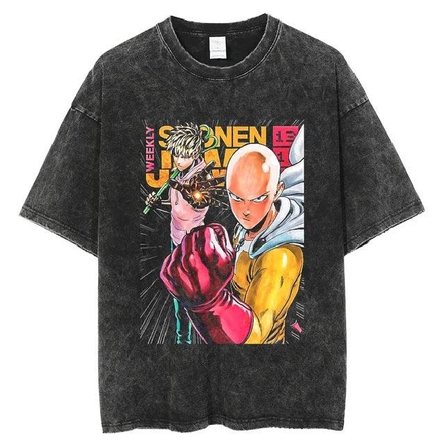 One Punch Man Vintage Washed Cotton T-Shirts Series (7 Styles) - AnimeGo Store