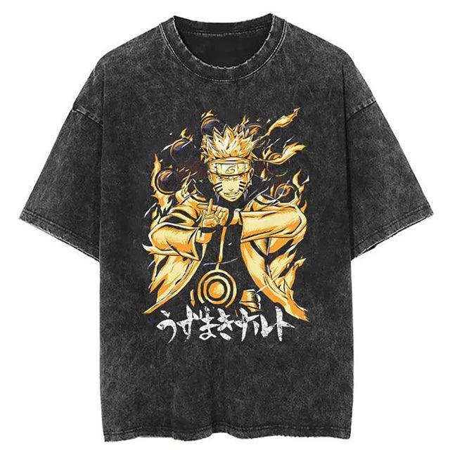 Naruto Vintage Washed Cotton T-Shirts Series A (16 Styles) - AnimeGo Store