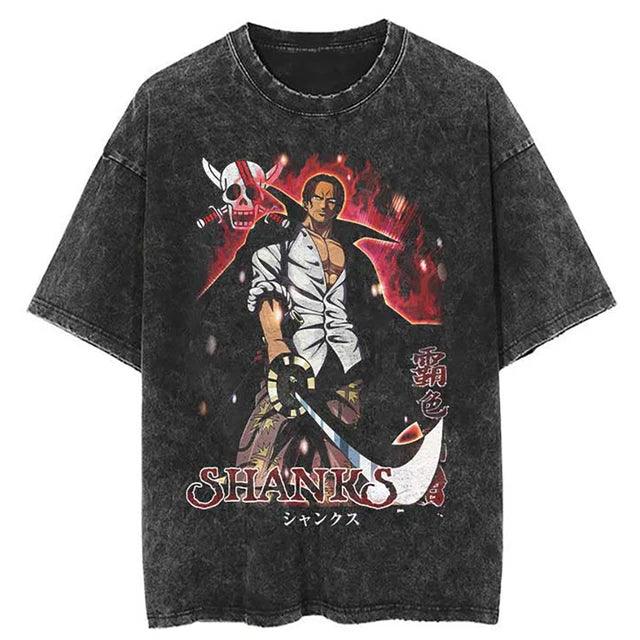 One Piece Vintage Washed Cotton T-Shirts Series (15 Styles) - AnimeGo Store