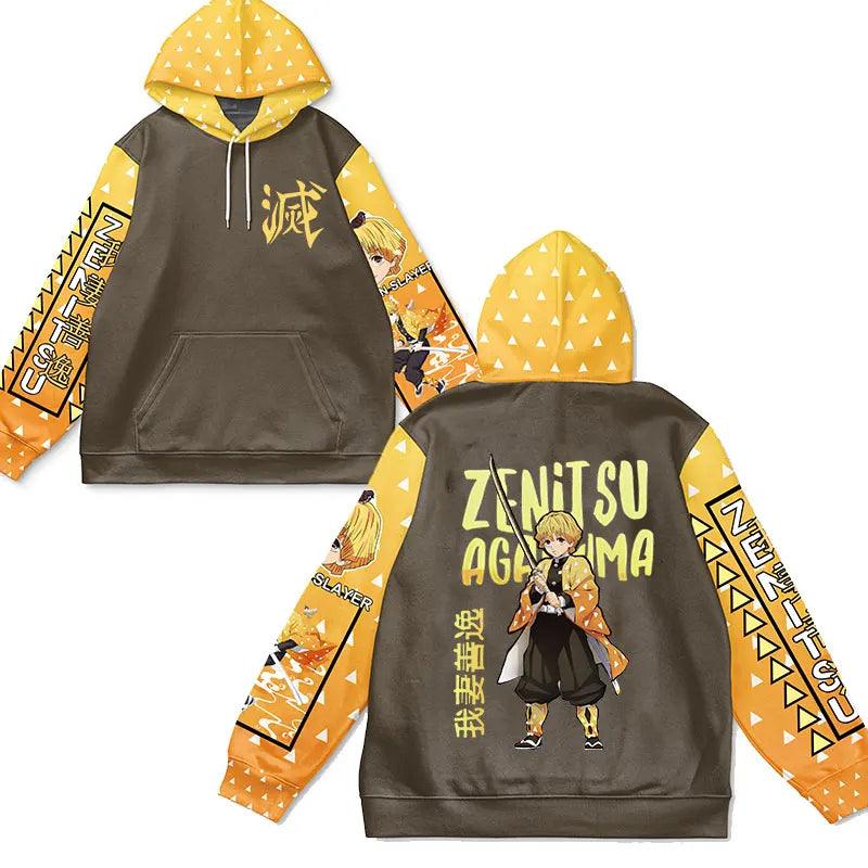 Demon Slayer Zenitsu Yellow 2-Tone Hoodies (7 Styles) - AnimeGo Store