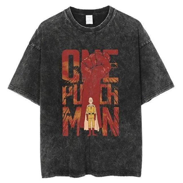 One Punch Man Vintage Washed Cotton T-Shirts Series (7 Styles) - AnimeGo Store