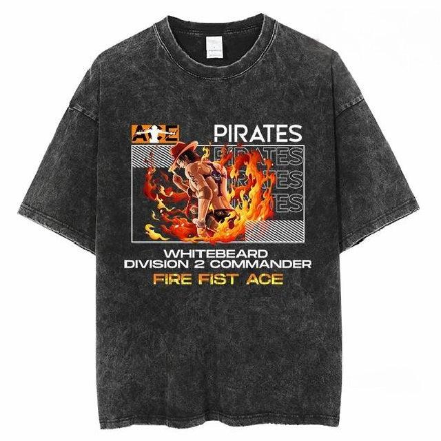 One Piece PIRATES Vintage Washed Cotton T-Shirts Series (15 Styles) - AnimeGo Store