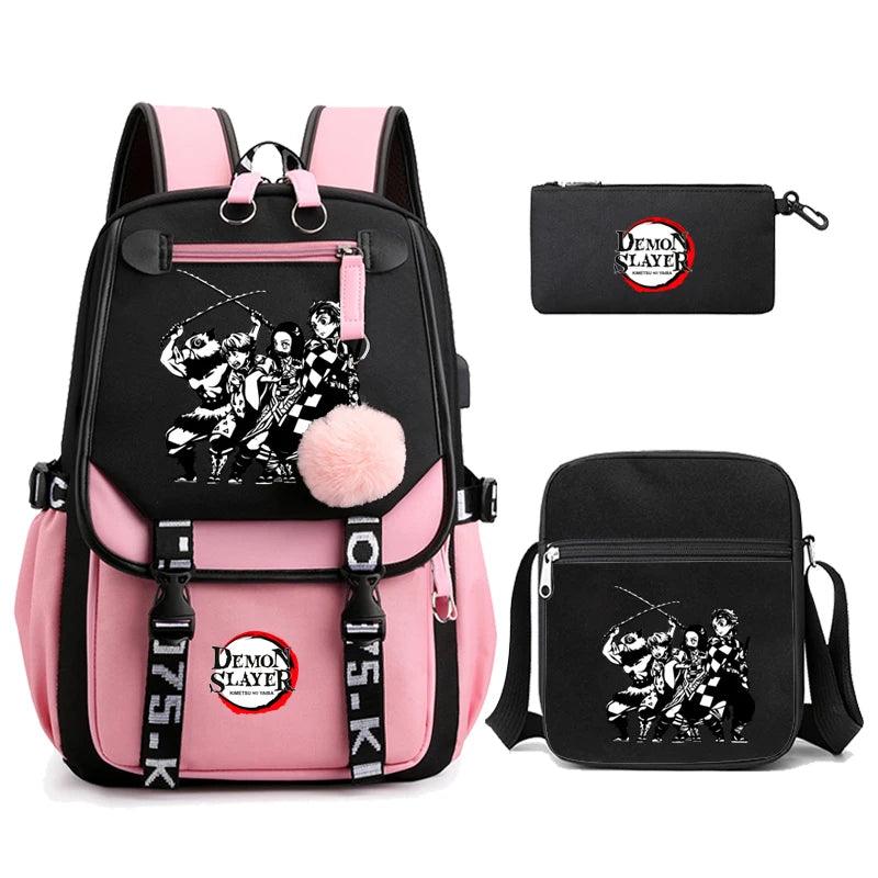 Demon Slayer Nezuko 3-Piece Set Backpacks (7 Styles / 5 Colors) - AnimeGo Store