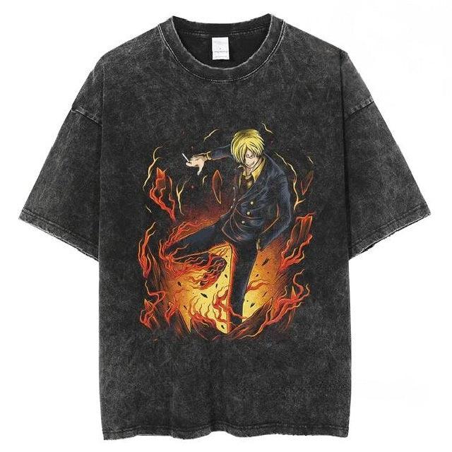 One Piece PIRATES Vintage Washed Cotton T-Shirts Series (15 Styles) - AnimeGo Store