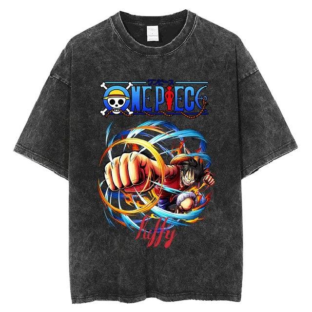 One Piece PIRATES Vintage Washed Cotton T-Shirts Series (15 Styles) - AnimeGo Store