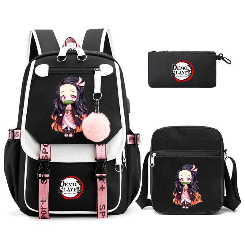 Demon Slayer Nezuko 3-Piece Set Backpacks (7 Styles / 5 Colors) - AnimeGo Store