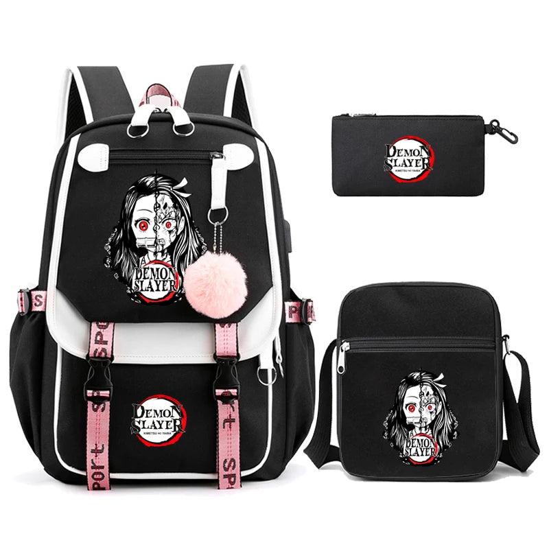 Demon Slayer Nezuko 3-Piece Set Backpacks (7 Styles / 5 Colors) - AnimeGo Store