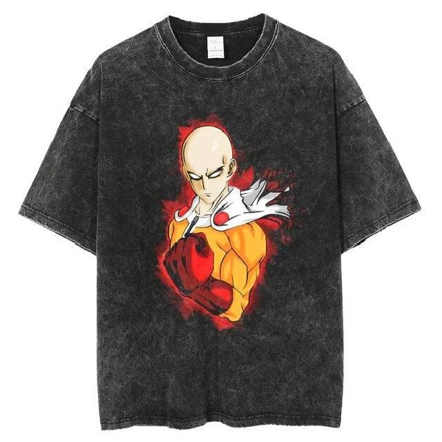 One Punch Man Vintage Washed Cotton T-Shirts Series (7 Styles) - AnimeGo Store