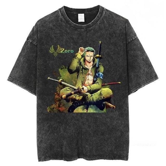 One Piece PIRATES Vintage Washed Cotton T-Shirts Series (15 Styles) - AnimeGo Store