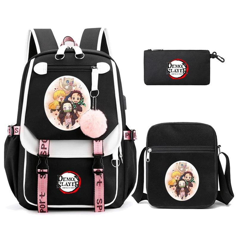 Demon Slayer Nezuko 3-Piece Set Backpacks (7 Styles / 5 Colors) - AnimeGo Store