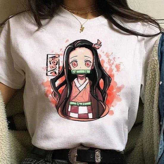 Demon Slayer Nezuko Kamado White T-Shirts (5 Styles) - AnimeGo Store