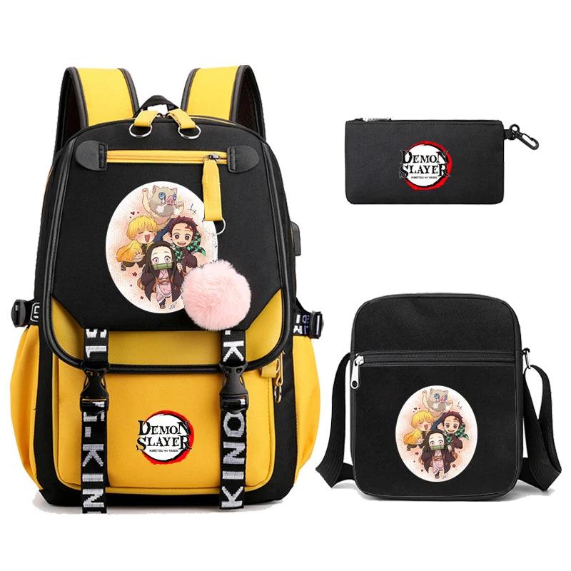 Demon Slayer Nezuko 3-Piece Set Backpacks (7 Styles / 5 Colors) - AnimeGo Store