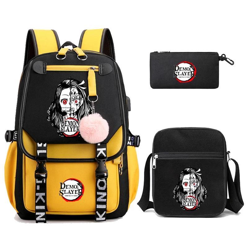 Demon Slayer Nezuko 3-Piece Set Backpacks (7 Styles / 5 Colors) - AnimeGo Store