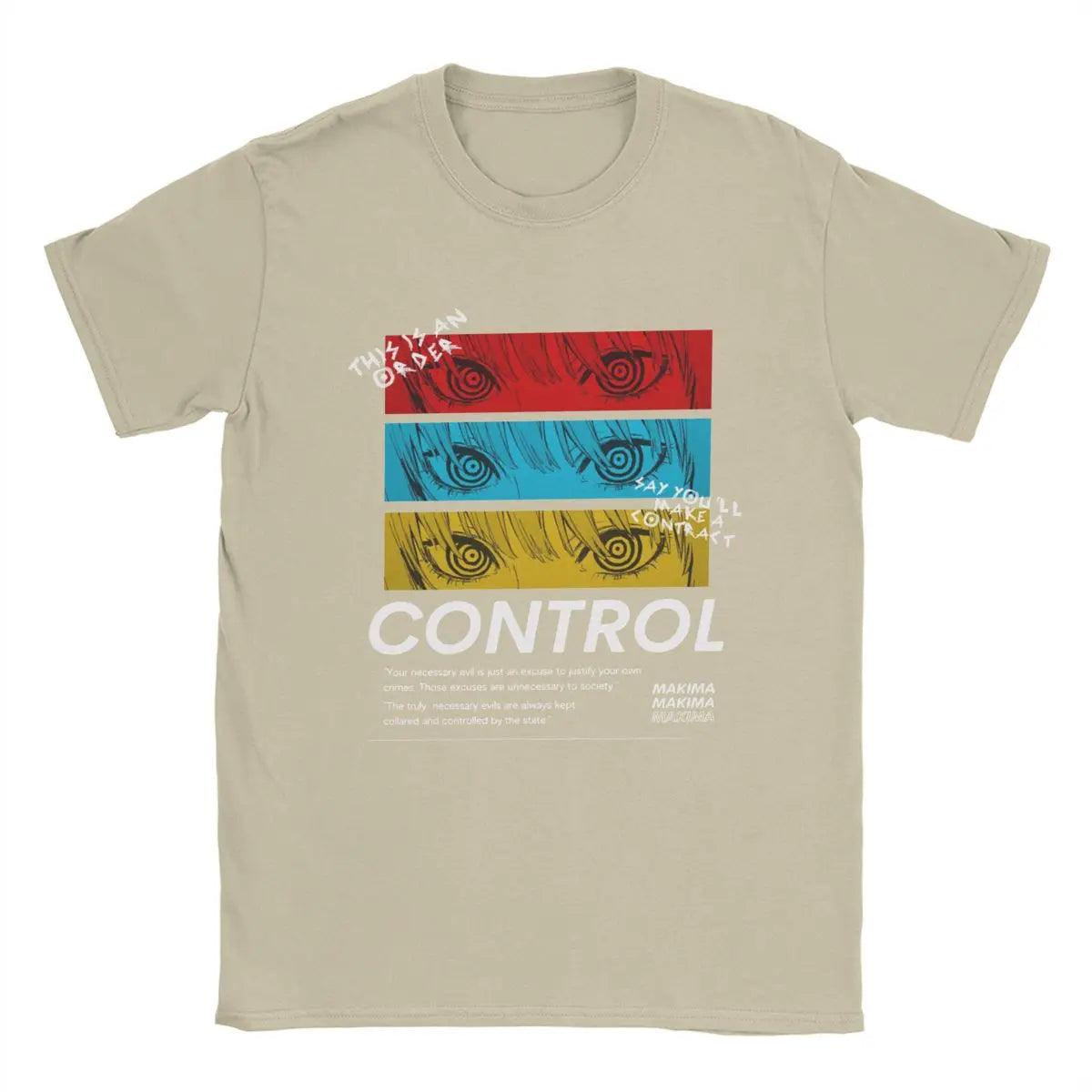 Chainsaw Man Makima CONTROL Cotton T-Shirts (8 Colors) - AnimeGo Store
