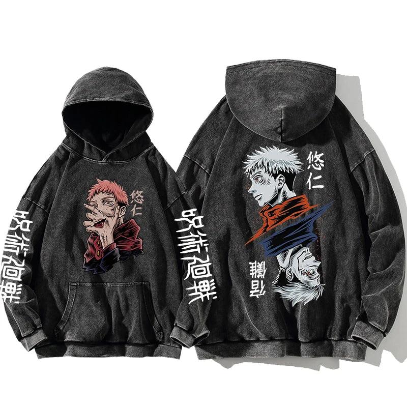 Jujutsu Kaisen Vintage Washed Cotton Hoodies Series (20 Styles) - AnimeGo Store