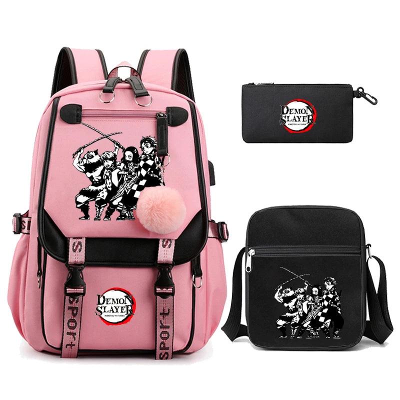 Demon Slayer Nezuko 3-Piece Set Backpacks (7 Styles / 5 Colors) - AnimeGo Store