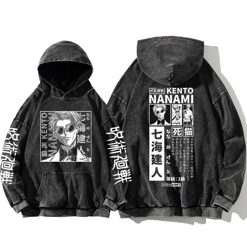 Jujutsu Kaisen Vintage Washed Cotton Hoodies Series (20 Styles) - AnimeGo Store