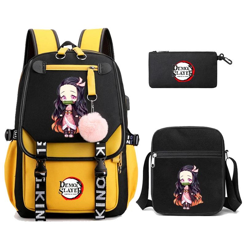 Demon Slayer Nezuko 3-Piece Set Backpacks (7 Styles / 5 Colors) - AnimeGo Store