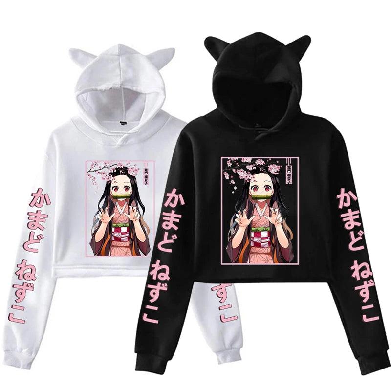 Demon Slayer Nezuko Cat Ears Hoodies (5 Colors) - AnimeGo Store