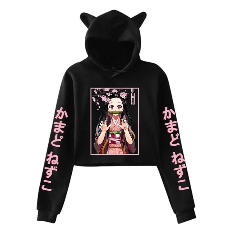 Demon Slayer Nezuko Cat Ears Hoodies (5 Colors) - AnimeGo Store