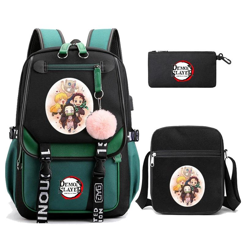 Demon Slayer Nezuko 3-Piece Set Backpacks (7 Styles / 5 Colors) - AnimeGo Store