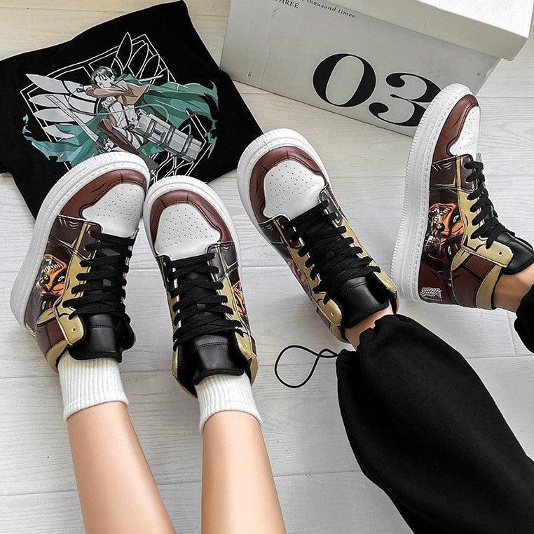 (Out of Stock) Attack on Titan Eren Yeager High Top Shoes / Sneakers - AnimeGo Store