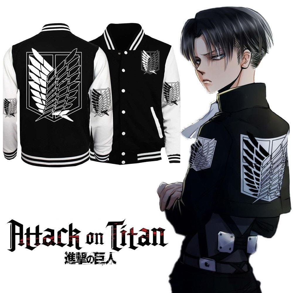Attack on Titan Varsity Jacket (Black/Pink) - AnimeGo Store