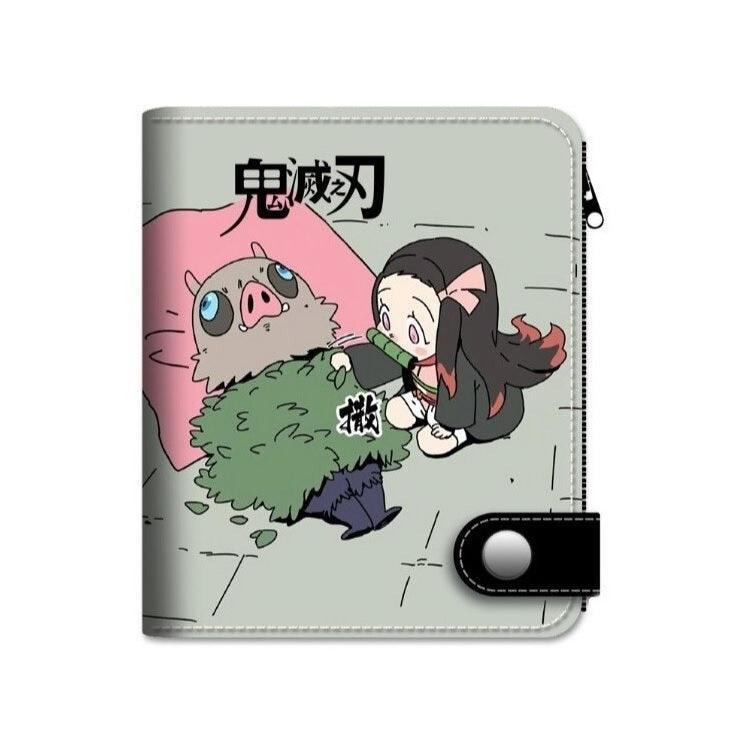 Demon Slayer Chibi PU Leather Button Wallets (7 Styles) - AnimeGo Store