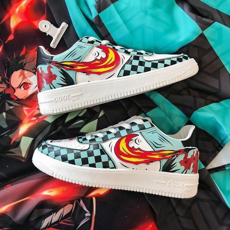 Demon Slayer Tanjiro Fire Low Top Shoes / Sneakers - AnimeGo Store