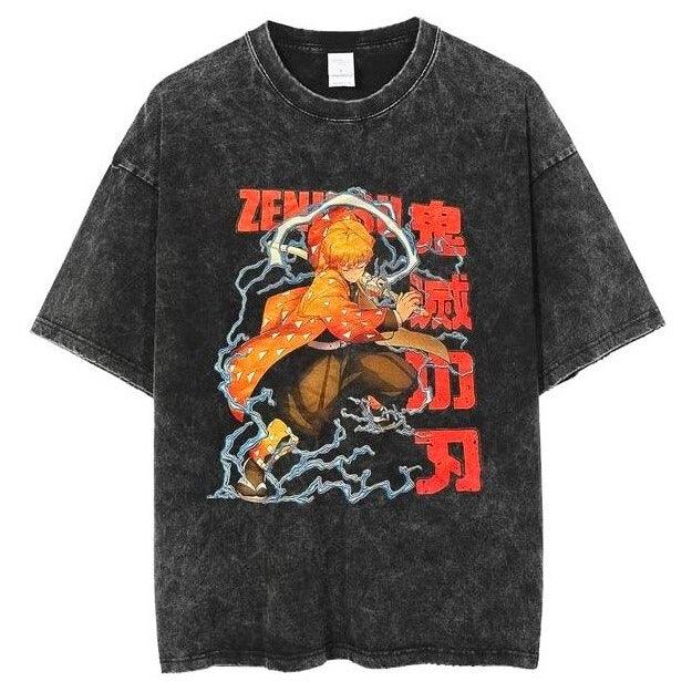 Demon Slayer Vintage Washed Cotton T-Shirts Series (14 Styles) - AnimeGo Store