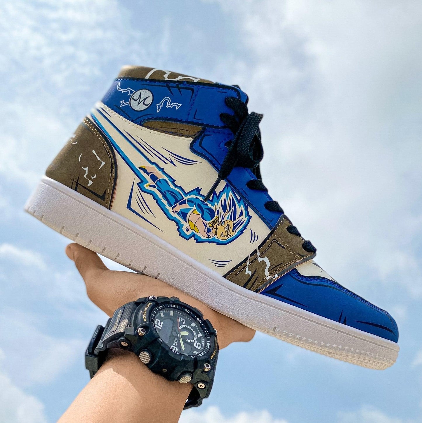(Out of Stock) Dragon Ball Vegeta Blue High Top Shoes / Sneakers - AnimeGo Store
