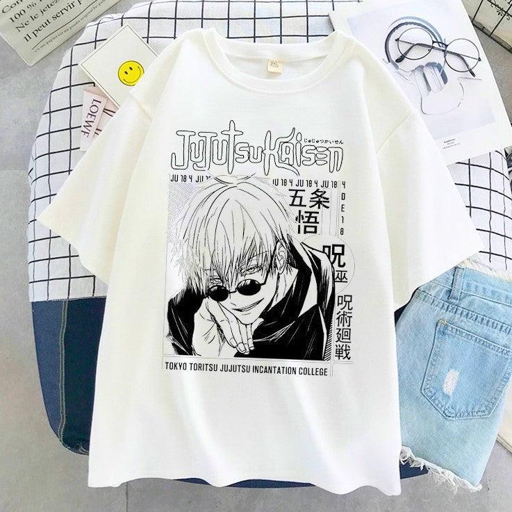 Jujutsu Kaisen Saturo Gojo T-Shirts (B/W) - AnimeGo Store