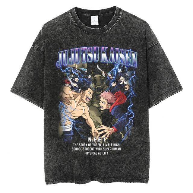 Jujutsu Kaisen Vintage Washed Cotton T-Shirts Series (15 Styles) - AnimeGo Store