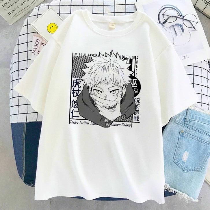 JuJutsu Kaisen Yuji Itadori T-Shirt (B/W) - AnimeGo Store