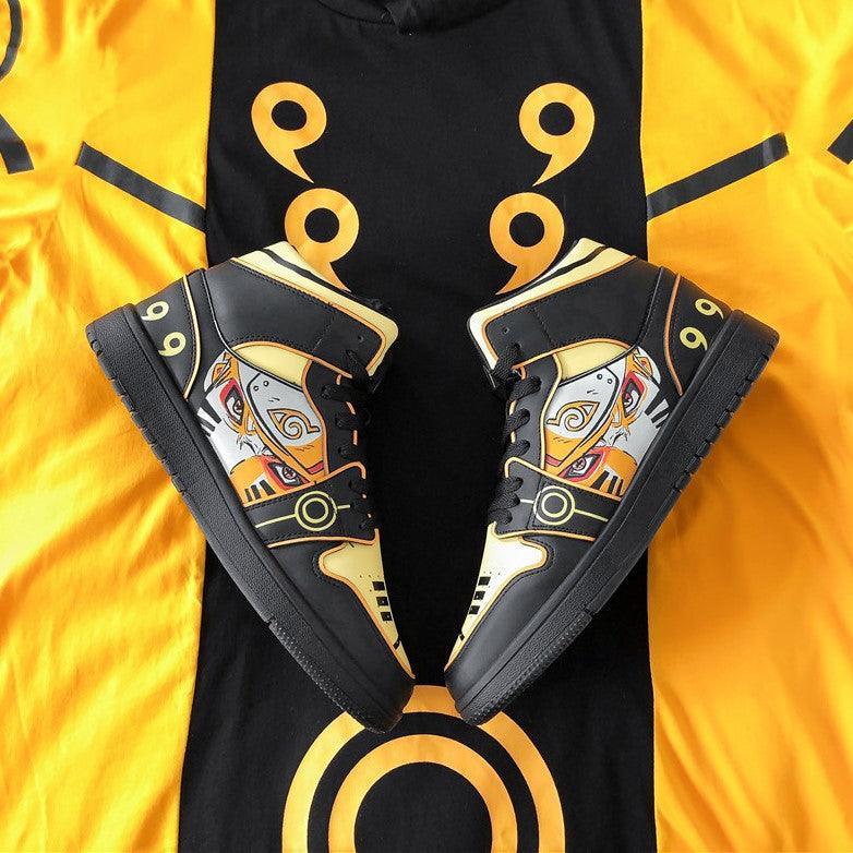 Naruto Black Gold High Top Shoes / Sneakers - AnimeGo Store