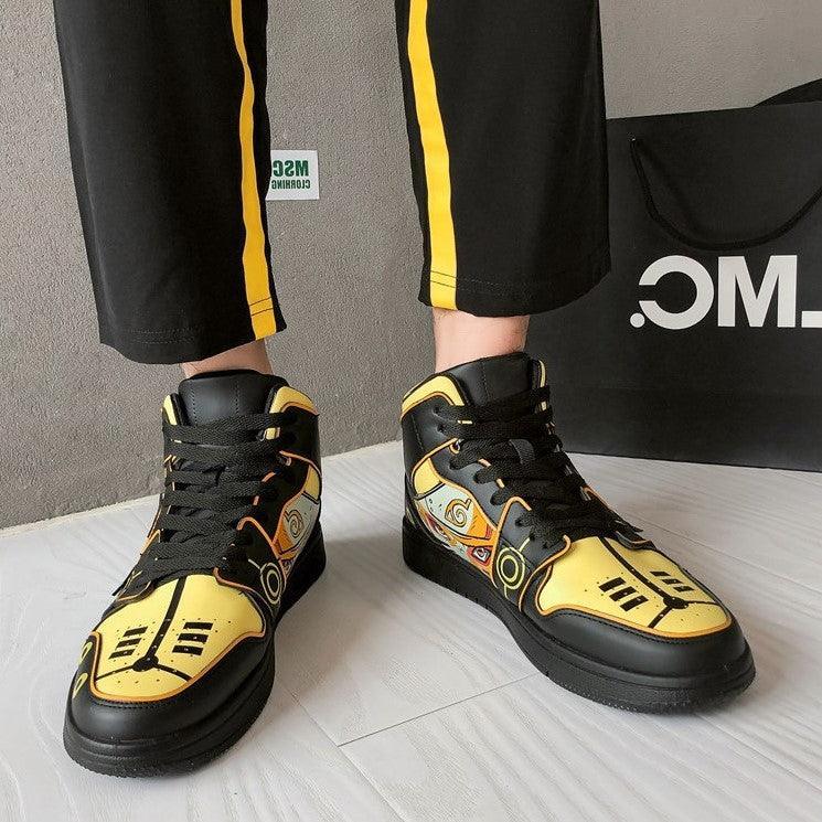 (Out of Stock) Naruto Black Gold High Top Shoes / Sneakers - AnimeGo Store